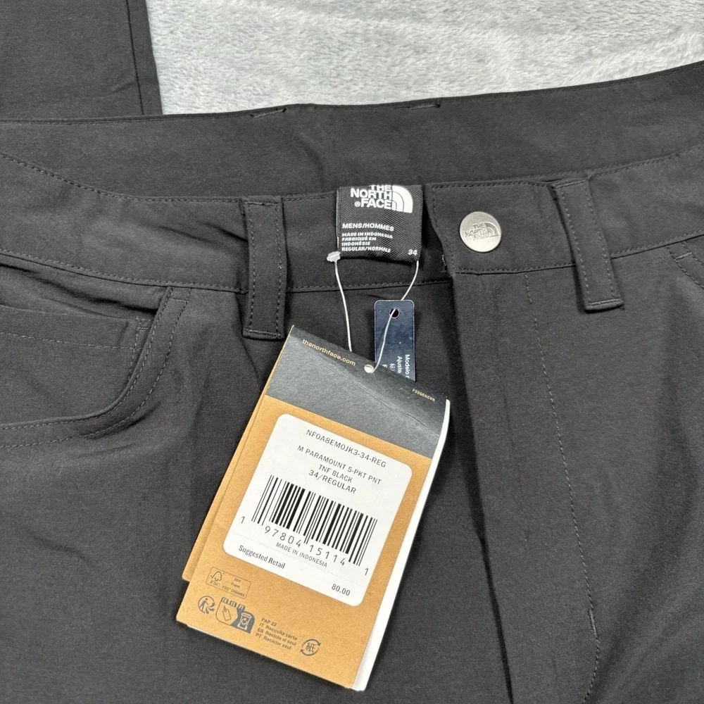 The North Face Paramount Trail Pants Men's Asphalt Black Flash Dry 34x32 Regular